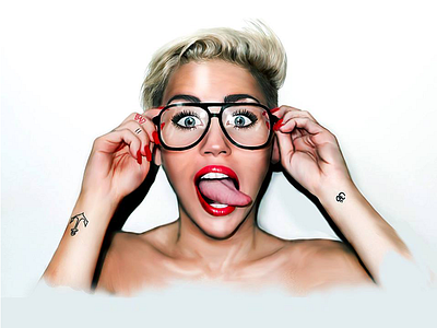 #DoWhatYouWant blonde cyrus draw glasses illustration lips miley photoshop tongue