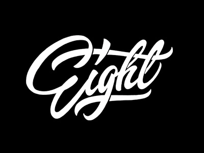 Eight clothing custom eight hand drawn hand written lettering script t shirt wear