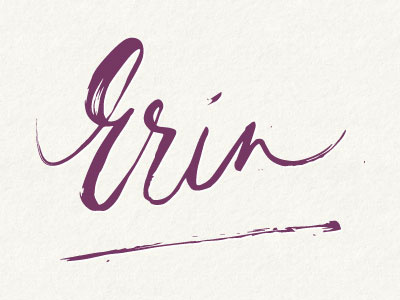 Erin braizen brushed calligraphy calligraphy hand drawn photographer purple script signature