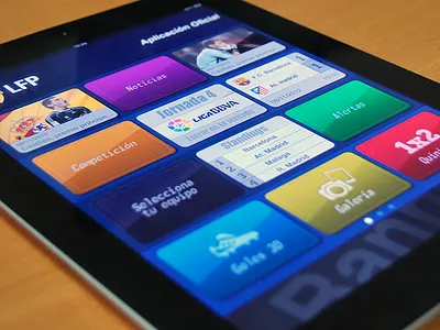 LFP final design for IPAD alerts blue football gallery goals ipad lfp list news team