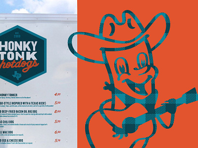 Howdy Hot Dog dog food guitar honky hot hotdogs pattern plaid singing tonk trailer