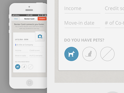 Renter Card update app application card design ios iphone light livelovely lovely mobile renter renter card