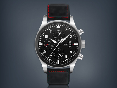 IWC Schaffhausen Pilot's Watch Chronograph awesome illustration iwc schaffhausen lather texture photoshop playoff realism realistic swiss texture vector watch