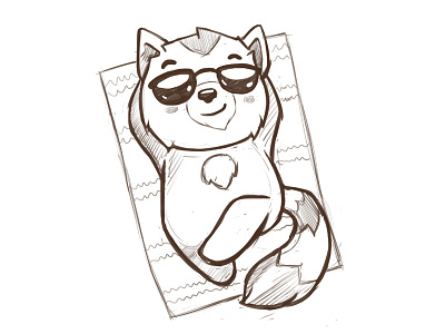 BearFox bear character fox glasses sketch