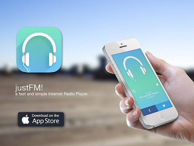 New Site app appstore flat icon ios ipad iphone justfm music player radio ui