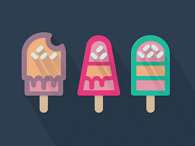 Flat Ice Creams cream design flat ice icon icons long shadow simple sweet