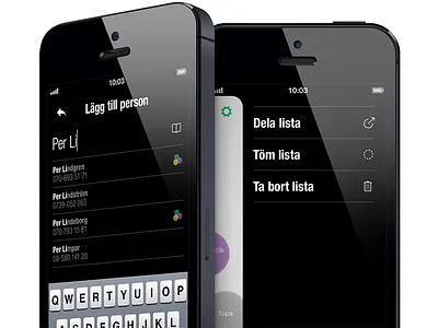 Popshop - settings and sharing app flat iphone list settings shopping todo ui