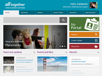 Student Portal education placement portal student university web website
