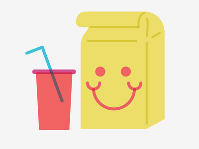 Lunch time icons illustration