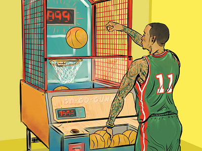 Gunner for hire basketball illustration