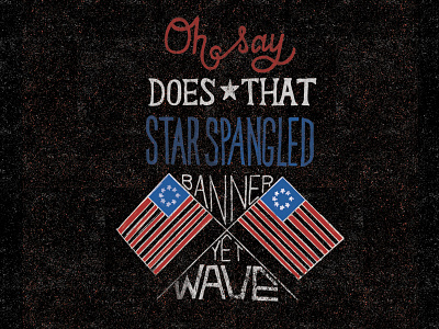 The Star Spangled Banner america eagle graphic design hand lettering illustration lettering texture