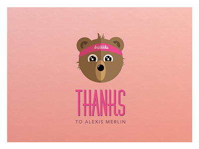 Hello Bear bear cartoon colour cute debut flat illustration thank you