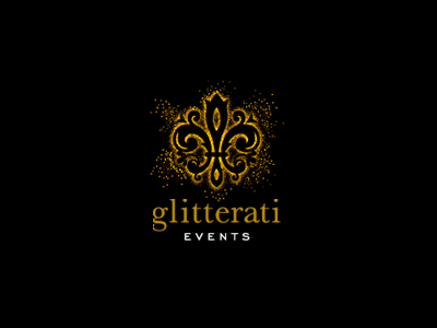 Glitterati Events branding event fluer glitter gold heisler identity logo logotype planning sean