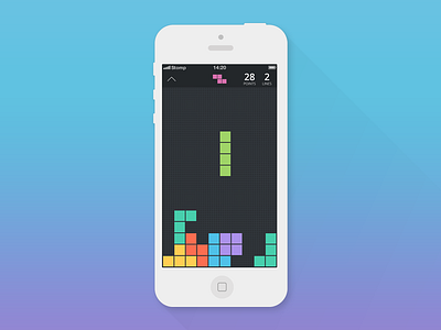 Flatris - smartphone view flat game ios iphone mobile tablet tetris touch webapp webdesign