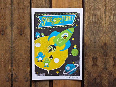 Space Planet graphic design illustration texture typography