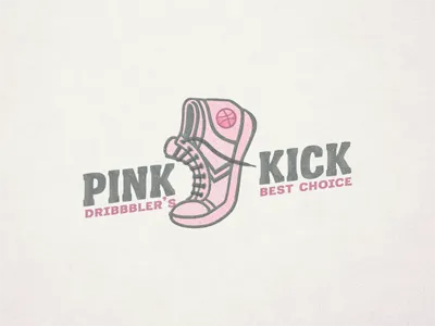 Pink Kick ... dribbble lettering type typo typography vector graphic