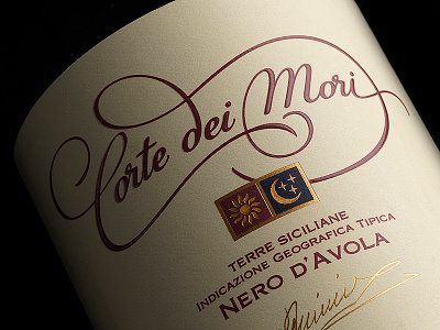 Corte Dei Mori Nero d'Avola bolyar bolyar ornate corte dei mori fontamker label design labelmaker lettering minini vinatge wine