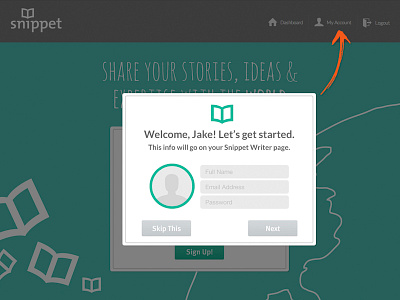 Snippet Writer Onboarding app publishing snippet web