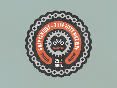 Cycle North Georgia Badge version 2 badge bicycle bike bike ride chains georgia logo mudshock texture