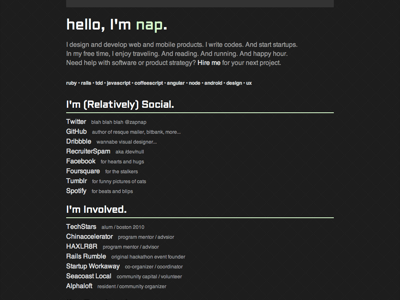 Minimalist personal page redesign 0813 dark home page links minimalist personal page