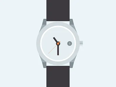 Flat Watch flat flat ui illustration minimal modern orange photoshop watch web
