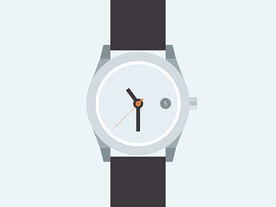 Flat Watch flat flat ui illustration minimal modern orange photoshop watch web
