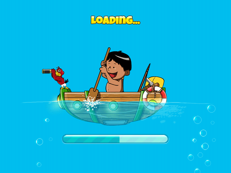 NagiQ 2's loading scene (Gif animation) bar boat fishing ikigames loading nagiq 2 parrot photoshop sea video game videogames