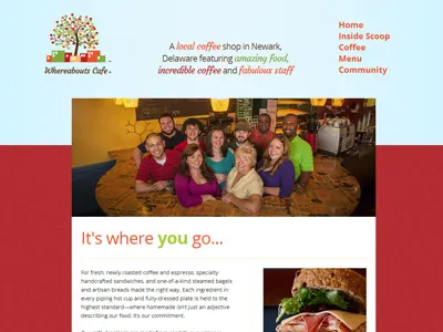 Website design for local cafe web design website