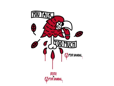 You Talk Too much x Jozu x V For vandal graffiti brand jozu v for vandal