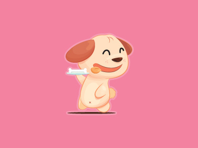 Doggie bone cartoon character children dog kid puppie