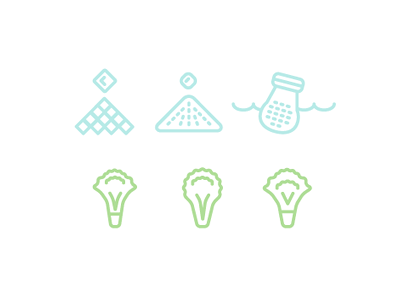 Lettuce, Salt other variations icons lettuce line salt