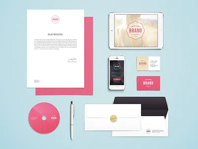 PSD Branding Mock-Up branding download free freebie identity iphone logo mock up psd stationary