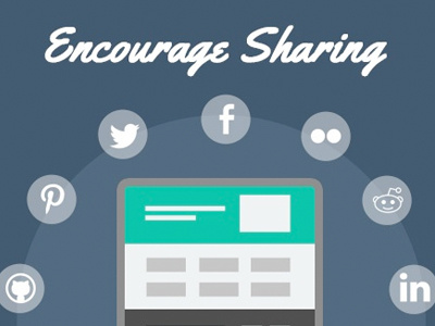 Landing Page blog post flat design landing pages sharing social icons