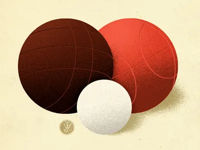 Si, Bocce! bocce illustration italian wedding monogram wedding invite