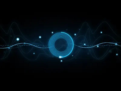 Thinking mode - Voice Activated Assistant assistant blue dots ui user interface voice waves