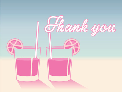 Dribbble Thank You beach drinks mai tai sneaker script thanks