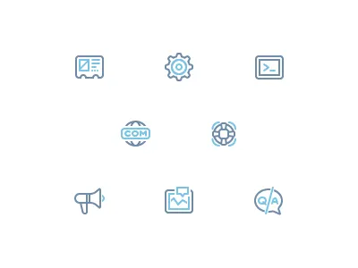 Flops Icons dns help info made in pixomatica outline pictogram promo question answers servers settings statistic two color