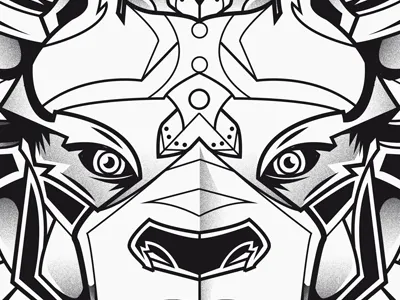 Noah dog blackandwhite dog illustration illustrator lines tattoo