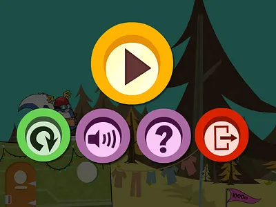 Pause Screen buttons game interface iphone mobile ui