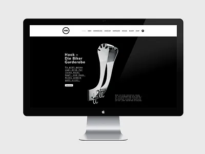 Hook black branding clean design illustration interface modern onepage simple type web