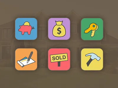 Real Estate Icon Set iconography icons illustration real estate