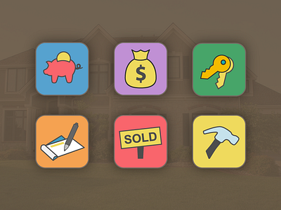 Real Estate Icon Set iconography icons illustration real estate