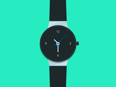 Flat Watch 2 flat flat ui green illustration minimal modern photoshop watch web