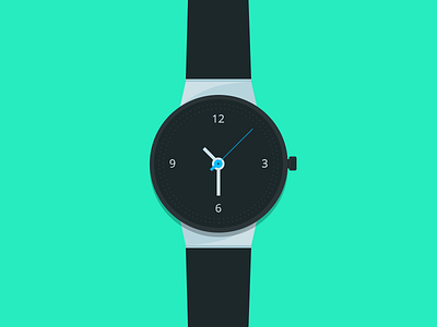 Flat Watch 2 flat flat ui green illustration minimal modern photoshop watch web