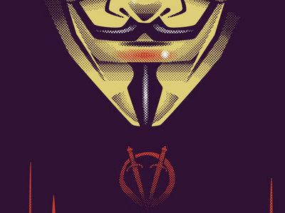 V by Jacob McAlister alternativemovieposter design graphic illustration jacobmcalister screenprint v vforvendetta