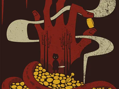 The Thief & The Dragon bilbo bilbobaggins design hobbit hobbitprint illustration jacobmcalister lotr poster print thehobbit