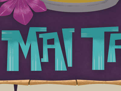 Mai Tai drinks hand drawn type island mai tai tiki tropical