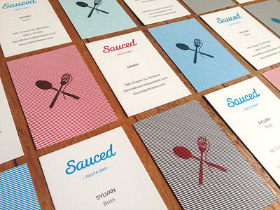 Sauced Pasta Bar - Business Cards branding business cards sauced. pasta