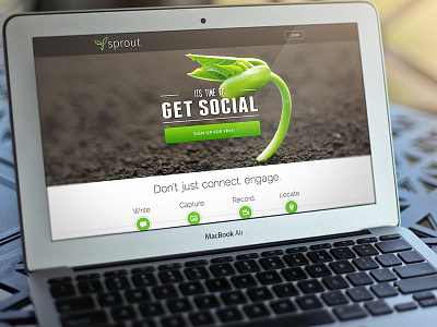 Sprout landing mockup green landing page mockup nature social website