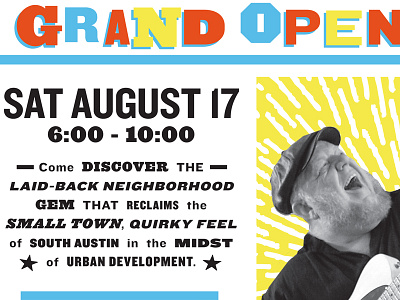 Barton Springs Neighborhood Food Court austin barton country letterpress music showcard springs woodtype